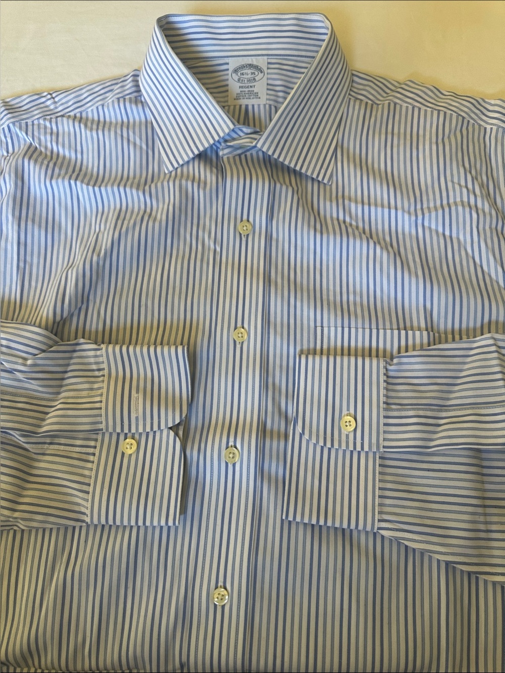 Classic Men's Blue & White Stripe Dress Shirt